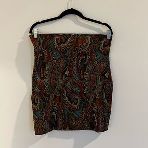 Vintage Express Multicolor Paisley Pencil Skirt